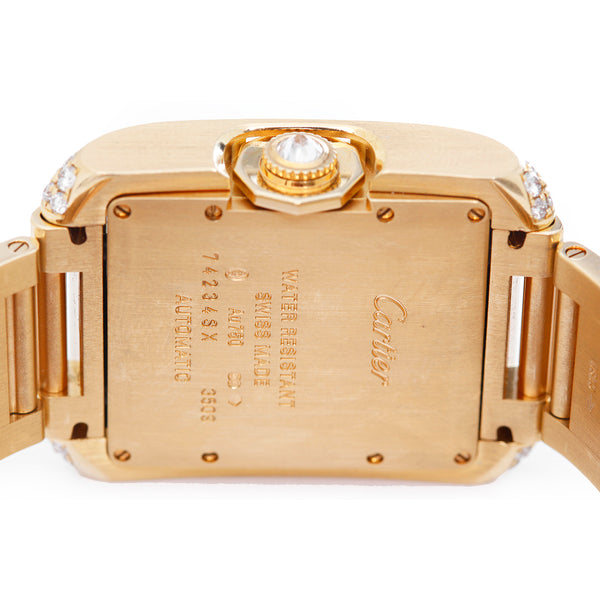 Cartier Tank Anglaise 18k Yellow Gold Large Men's Watch WT100006