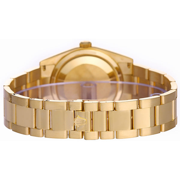 Rolex President Day-Date Men's 18k Gold Watch 118208 Mother Of Pearl Diamonds and Ruby