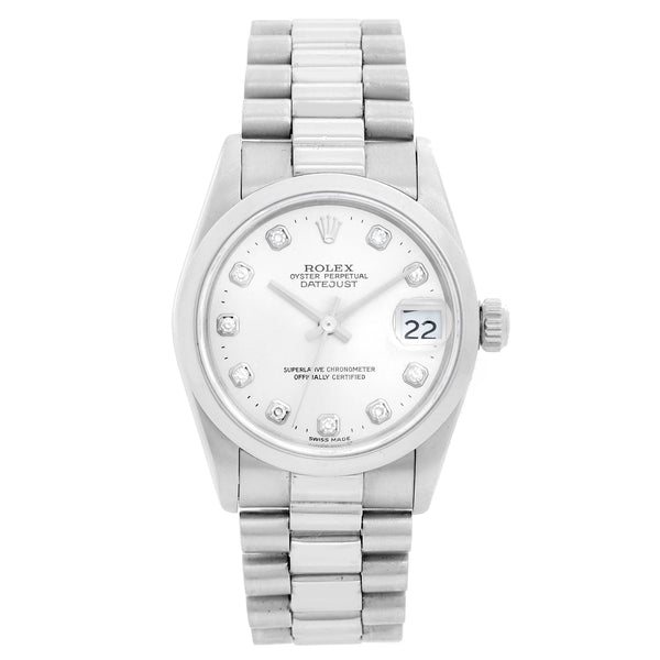 Rolex President Platinum Midsize Watch 68246