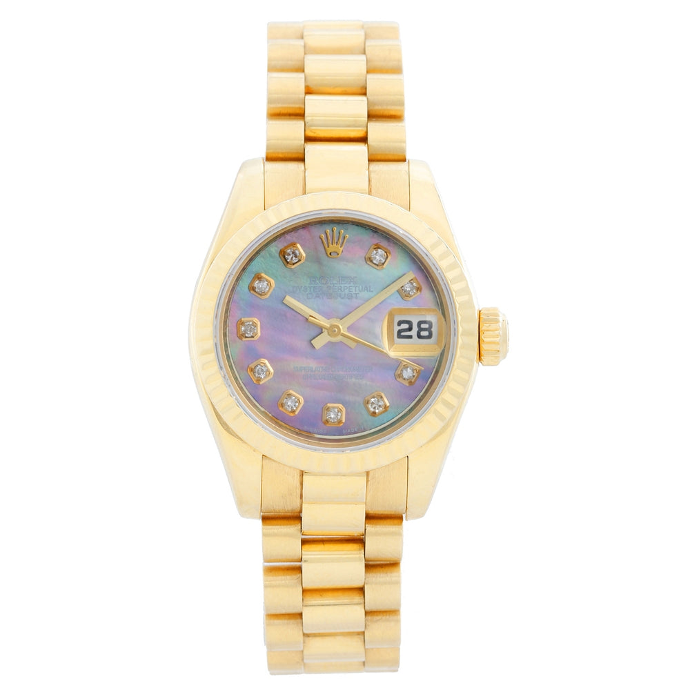 Rolex Ladies President Tahitian Mother of Pearl Diamond Watch  179178