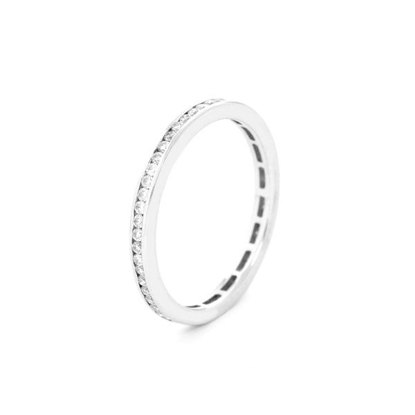 Diamond 18K White Gold Band Size 6 1/4