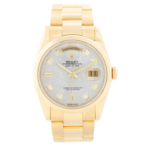 Rolex President Day-Date Men's Meteorite Dial Watch 118208