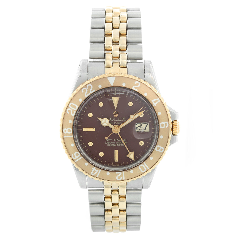 Vintage Rolex GMT-Master Stainless Steel Men's Watch Brown Bezel 1675