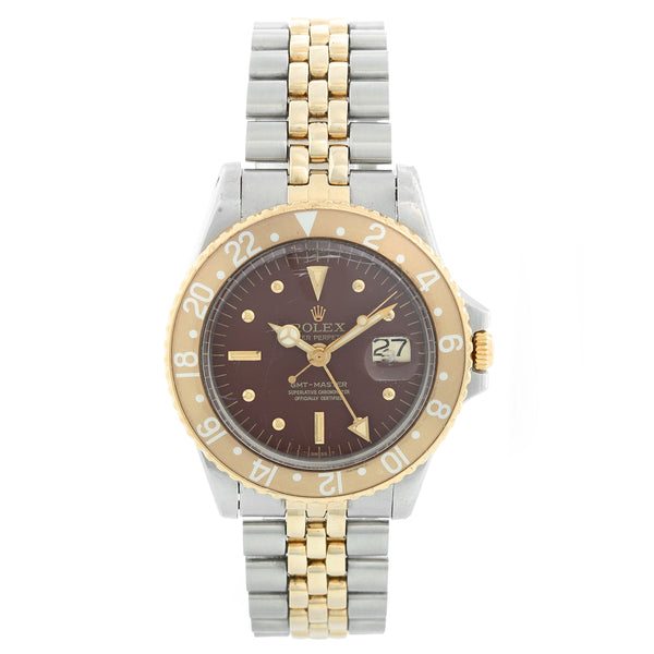 Vintage Rolex GMT-Master Stainless Steel Men's Watch Brown Bezel 1675
