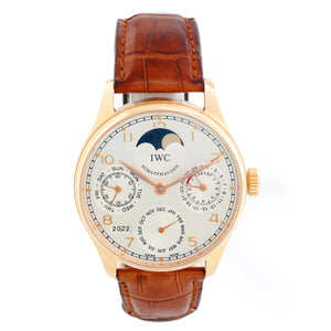 IWC Portuguese Perpetual Calendar 18k Rose Gold 42 mm Watch IW502213