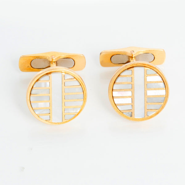 18K Yellow gold Mother of Pearl Cufflinks