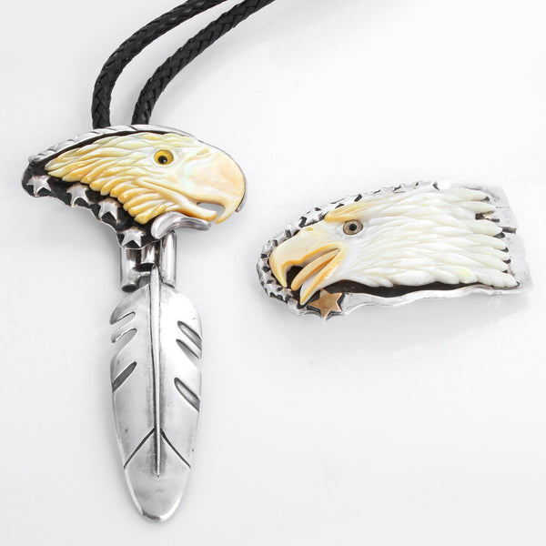 J. W. Cooper by John Winston Mother of Pearl Belt Buckle & Bolo