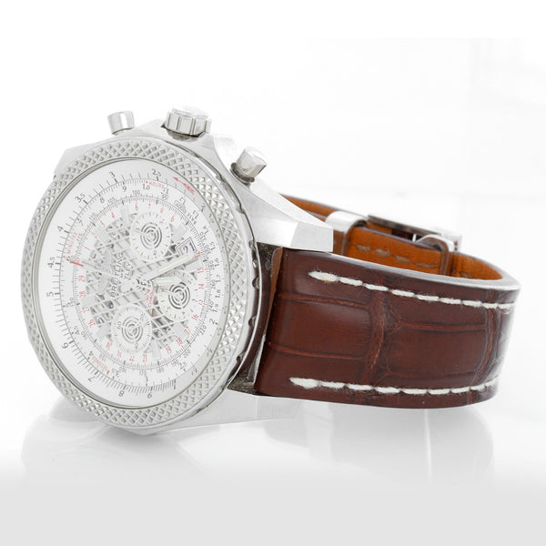 Breitling Bentley Chronograph Men's Steel Watch Silver Dial AB0611