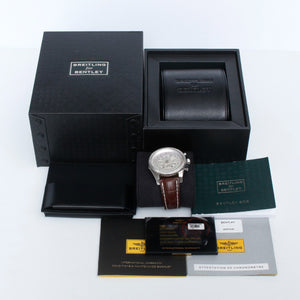 Breitling Bentley Chronograph Men's Steel Watch Silver Dial AB0611