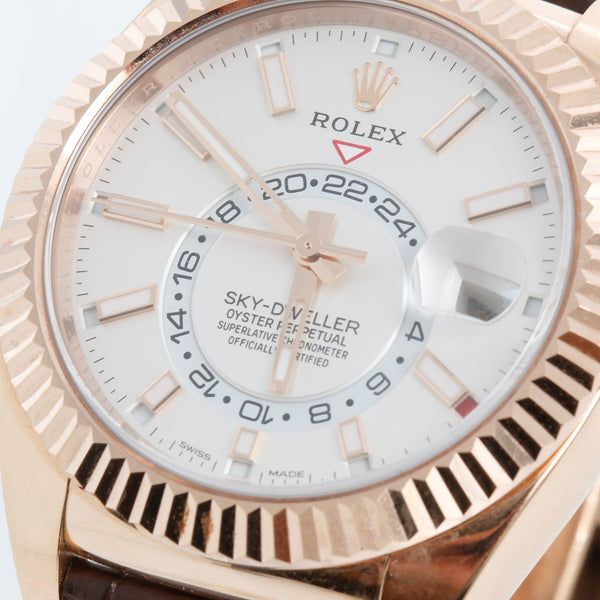 Rolex Sky-Dweller 326135 Men's 18k Rose Gold Annual Calendar GMT Watch 326135