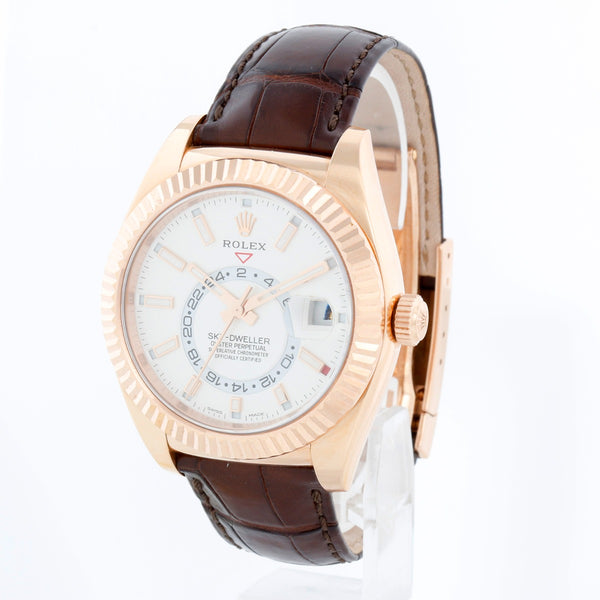 Rolex Sky-Dweller 326135 Men's 18k Rose Gold Annual Calendar GMT Watch 326135