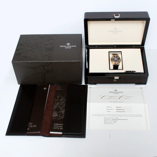 Patek Philippe Annual Calendar Men's 18k Rose Gold Moonphase Watch 5205 R-010