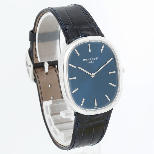 Patek Philippe Golden Ellipse Blue Platinum Men's Watch Ref 5738P-001