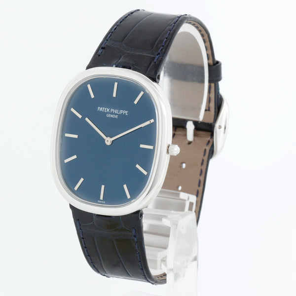 Patek Philippe Golden Ellipse Blue Platinum Men's Watch Ref 5738P-001