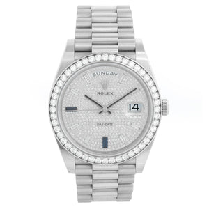 Rolex Day-Date 40 President 18k White Gold Men's 40mm Watch 228349RBR