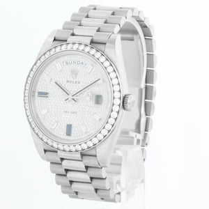 Rolex Day-Date 40 President 18k White Gold Men's 40mm Watch 228349RBR