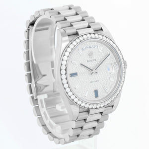 Rolex Day-Date 40 President 18k White Gold Men's 40mm Watch 228349RBR