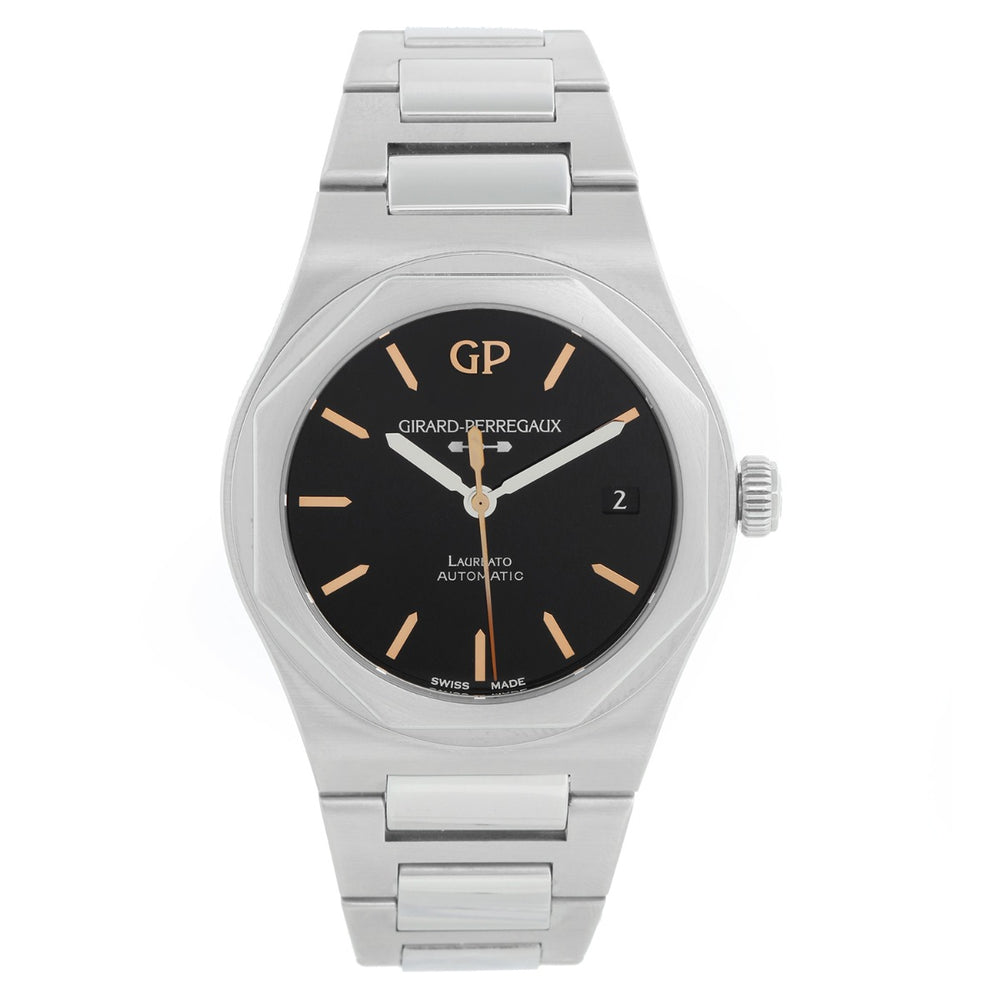 Girard-Perregaux Stainless Steel Laureato Black Onyx Dial Limited Edition 38mm