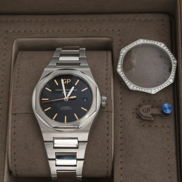 Girard-Perregaux Stainless Steel Laureato Black Onyx Dial Limited Edition 38mm