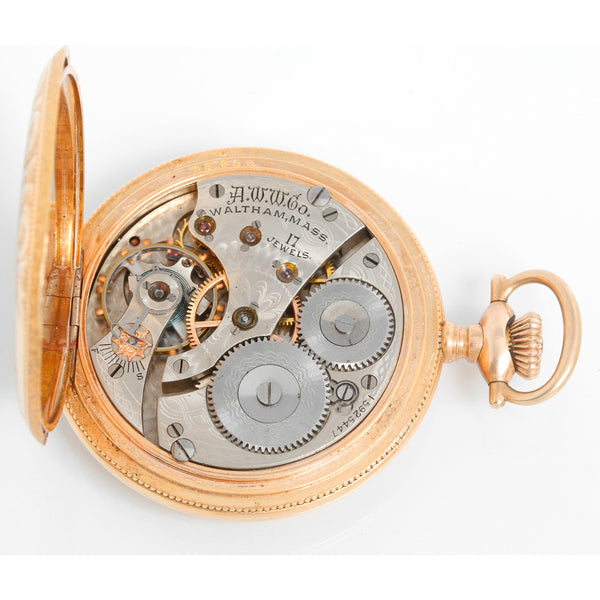 Waltham Antique 17 Jewels Large  Mens Gold Filled Pocket Watch