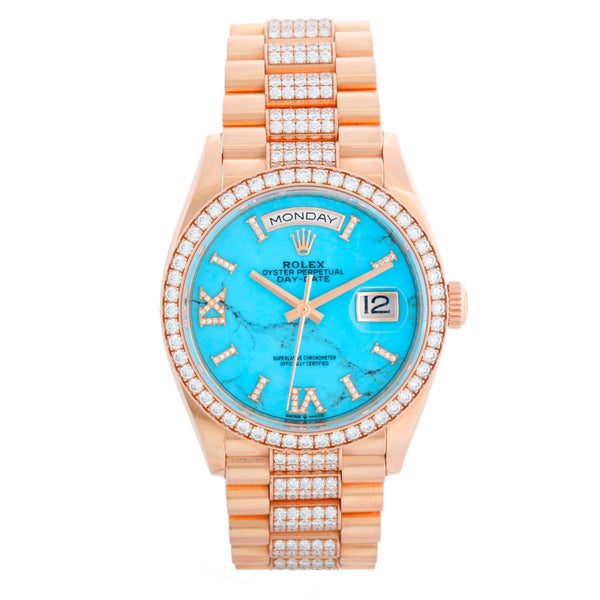 Rolex President Day-Date Men's 18k Rose Gold Watch 128345RBR