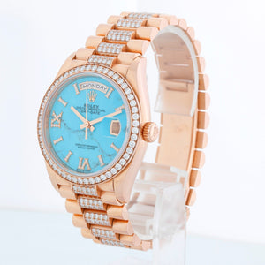 Rolex President Day-Date Men's 18k Rose Gold Watch 128345RBR