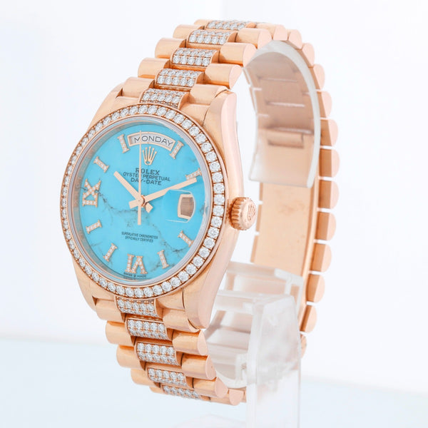 Rolex President Day-Date Men's 18k Rose Gold Watch 128345RBR