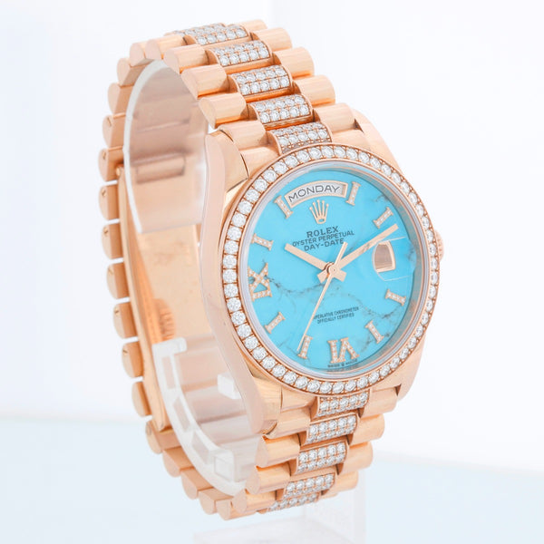 Rolex President Day-Date Men's 18k Rose Gold Watch 128345RBR