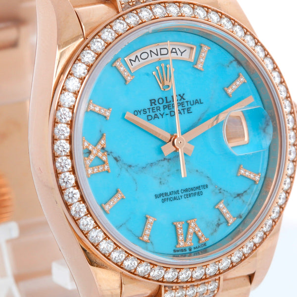 Rolex President Day-Date Men's 18k Rose Gold Watch 128345RBR