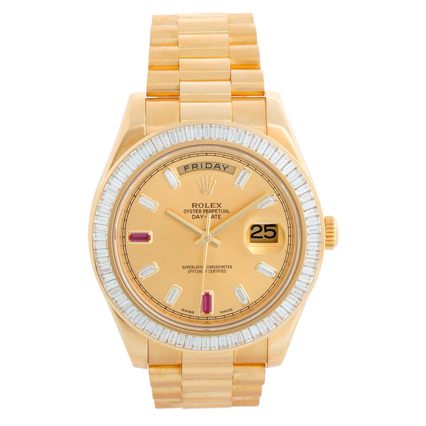 Rolex Day-Date II 41mm 18k Yellow Gold Men's President Watch 218398