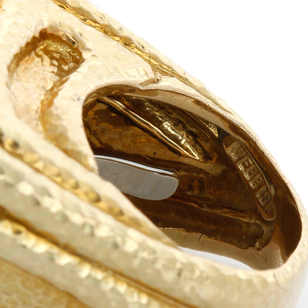 David Webb Vintage 18K Yellow Gold Hammered Greek Style Ring Size 6 – Image 3