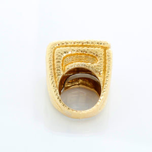 David Webb Vintage 18K Yellow Gold Hammered Greek Style Ring Size 6 – Image 5