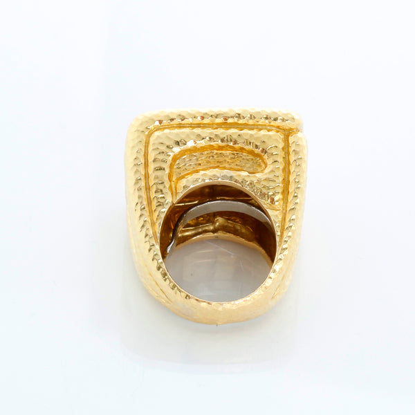 David Webb Vintage 18K Yellow Gold Hammered Greek Style Ring Size 6 – Image 5