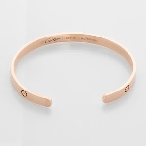 Cartier 18K Rose Gold Love Cuff Size 21