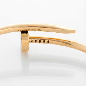 Cartier Juste un Clou 18k Yellow Gold Bracelet Size 19 Ref. B6048217