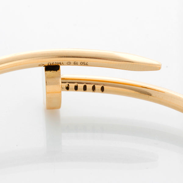 Cartier Juste un Clou 18k Yellow Gold Bracelet Size 19 Ref. B6048217