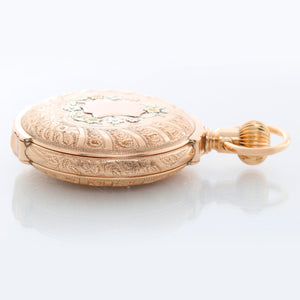 Elgin 14k Gold 18 Size Box Hinge Multi-Color Antique Pocket Watch – Image 3