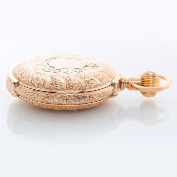 Elgin 14k Gold 18 Size Box Hinge Multi-Color Antique Pocket Watch – Image 3