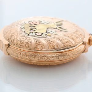 Elgin 14k Gold 18 Size Box Hinge Multi-Color Antique Pocket Watch – Image 2