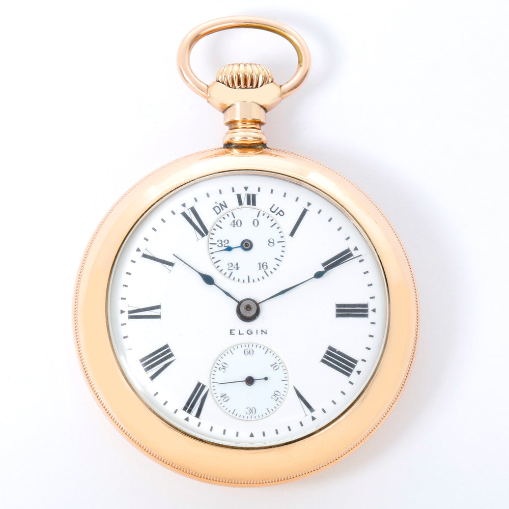 Elgin Rare 21 Jewel Free Sprung Up-Down Indicator Rare Roman Numeral Dial
