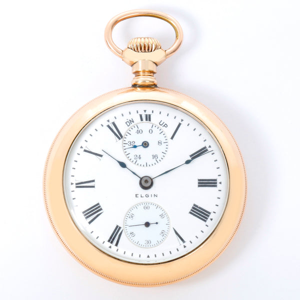 Elgin Rare 21 Jewel Free Sprung Up-Down Indicator Rare Roman Numeral Dial