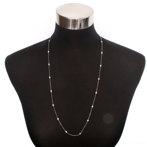 14K White Gold Diamond by the Yard Necklace
