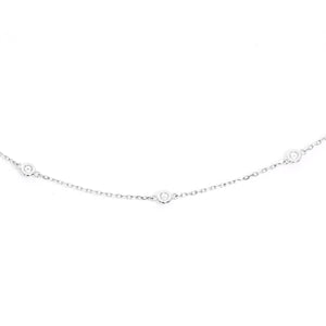 14K White Gold Diamond by the Yard Necklace