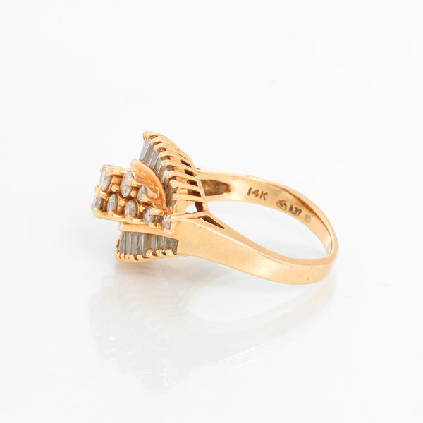 Vintage 14K Yellow Gold & Diamond Ring