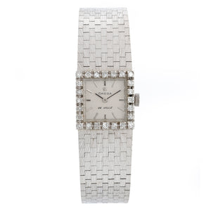 Omega Classic Vintage Ladies 18K White Gold 2ct Diamond Cocktail Watch