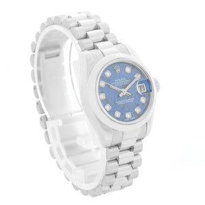 Rolex Ladies Platinum Sodalite Dial President 179166