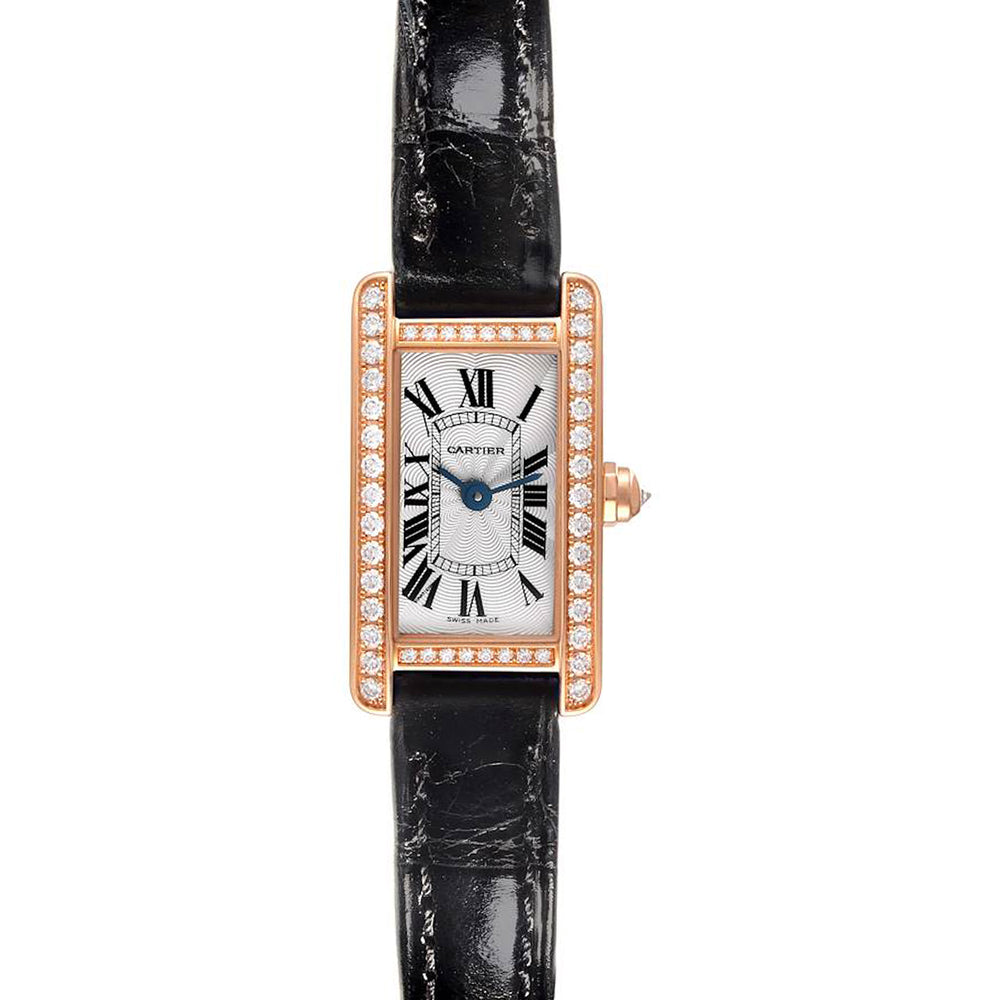 Cartier 18K Rose Gold Diamond Tank Americaine Mini Ref. WB710014