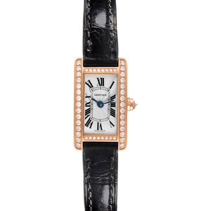 Cartier 18K Rose Gold Diamond Tank Americaine Mini Ref. WB710014