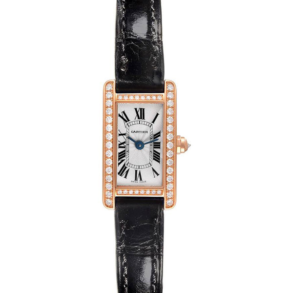 Cartier 18K Rose Gold Diamond Tank Americaine Mini Ref. WB710014