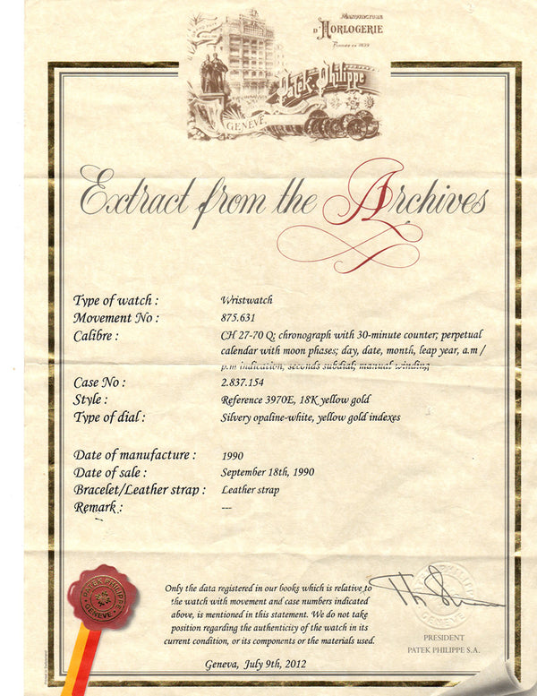 Patek Philippe Perpetual Calendar Chronograph 3970 J